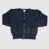 Hartstrings Navy Cardigan with Bow