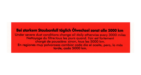 Oil Bath Air Cleaner Decal
