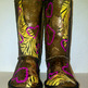 "Tough Love" Custom Painted Ugg-Type Boots Size 2 Girls - Thumbnail 1