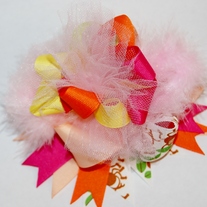 Super Funky Loopy colorful surprise with monkeys hair bow