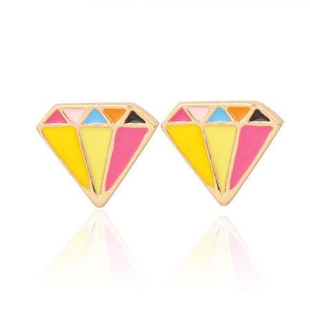 Colorful Diamond Shape Earring