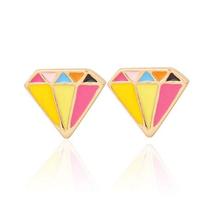 Colorful Diamond Shape Earring