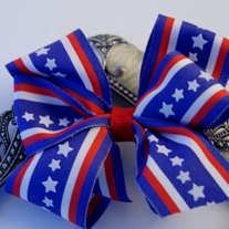 Blue, Red, and White Stars Layered Boutique Hair Bow