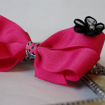 Bright Pink Flat hair bow