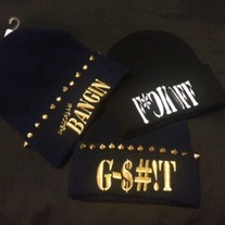 BANGIN Beanie (NO Spikes- NON-metallic letters)