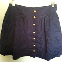 Navy, Gold Button up Skirt