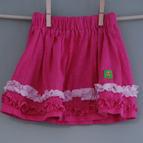 Ruffle Skirt 3T- pink on pink