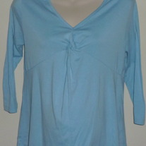 Blue Shirt with Tied Knot-Announcements Maternity Size Small (4/6)