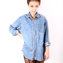 Denim button-up