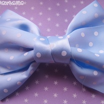 Pale Blue Polka Dot Hair Bow
