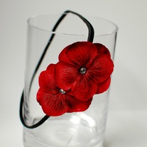 Red flowers on skinny headband