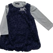 Biscotti By Kate Mack Navy Jumper w/flowers