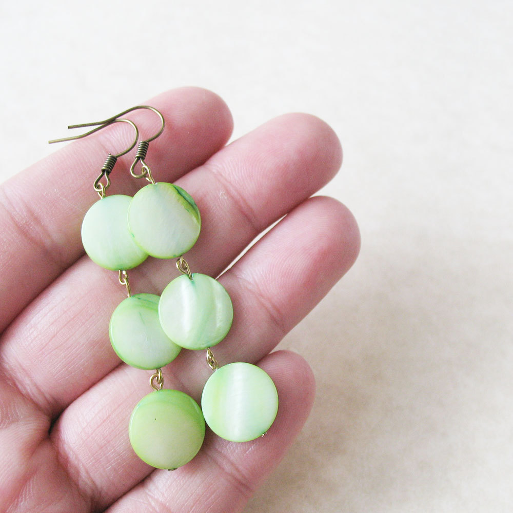 Pastel Green Dangle Stone Earrings · Pulp Sushi · Online Store Powered