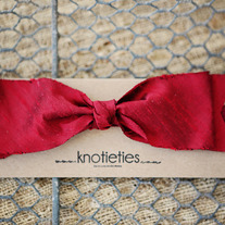 big silk knotiebow headband - red