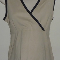 Tan/Black Sleeveless Shirt-Motherhood Size Large