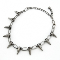 Spikes Necklace - Black Tin 