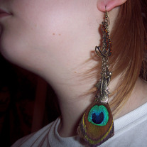 Peacock feather Earring