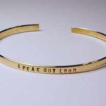 "Speak Out Loud" Thin Brass Cuff