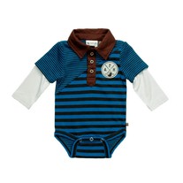 Fore! Axel & Hudson Boys Striped Polo Onesie