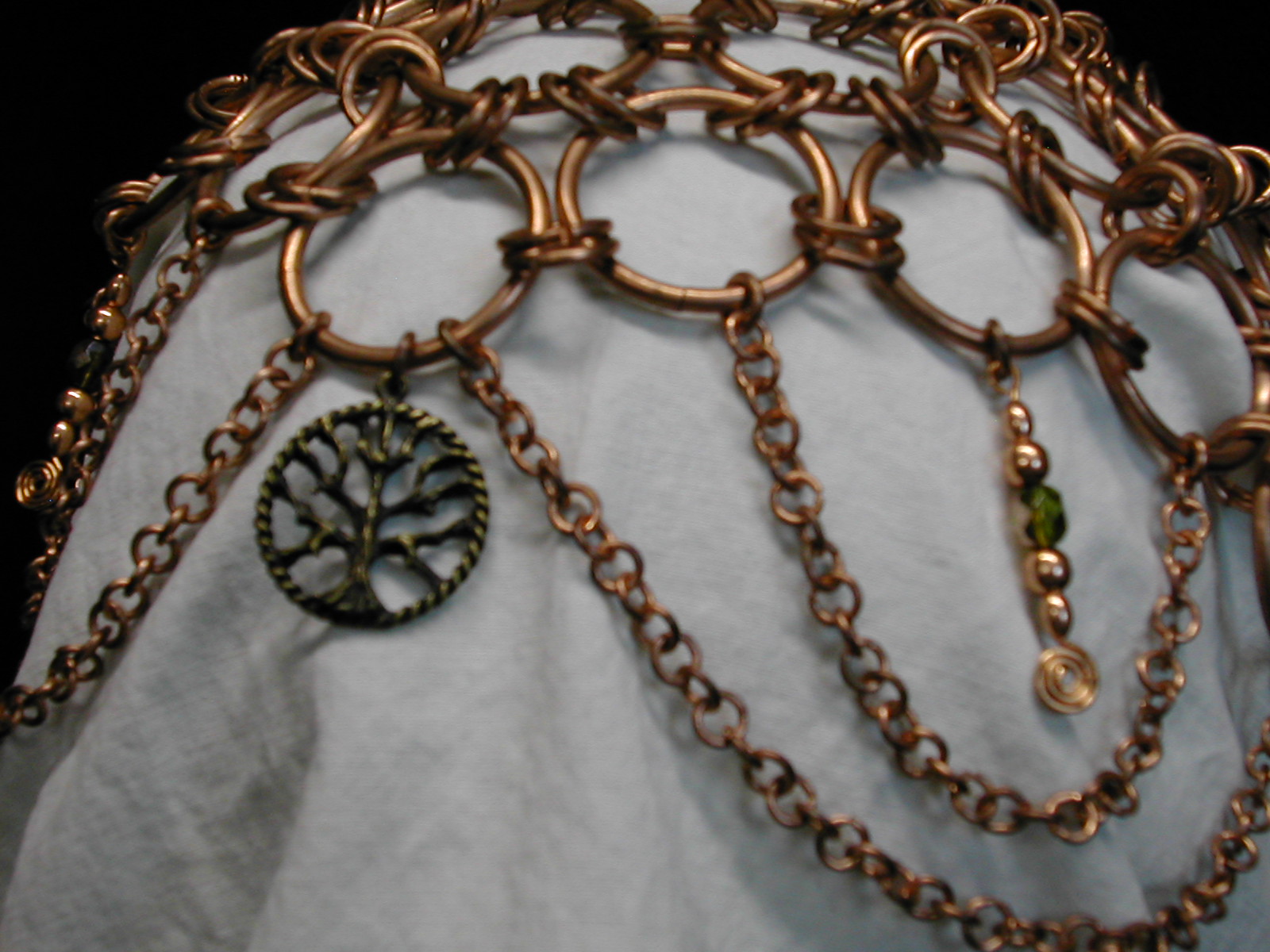 Chain Mail Headpiece Chain Maille Renaissance Garb Bellydance · Lighted