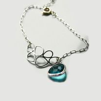 Teardrop Gemstone Bracelet - Silver or Gold - Custom Color Choice