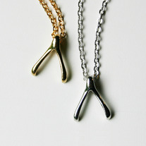 Mini Wishbone Necklace - Silver or Gold