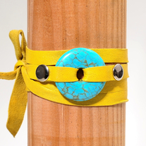yellow Tie-on turquoise necklace
