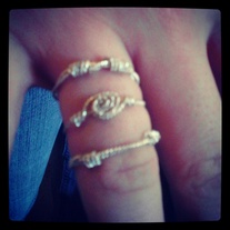 Set of 3 sterling silver stacking rope rings