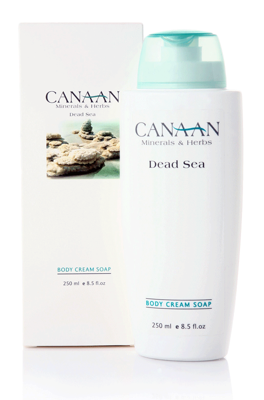 Canaan Body Cream Soap, Dead Sea Cosmetics & Herbs 250ml / 8.5 fl oz on