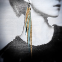 Fahmina Eco Leather Shoulder duster earrings™