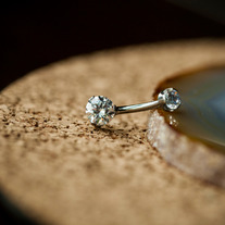 14g 3/8" Navel Curve - Cubic Zirconia