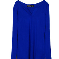 Simple T-shirt with Round Open Neckline