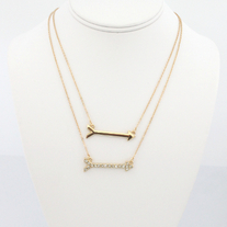 Double Tiered Arrow Necklace 