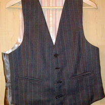 Single breasted charcoal vest, size 36 US-UK / 46 EU