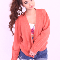 Orange knit cardigan