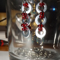 Red Washer Earrings