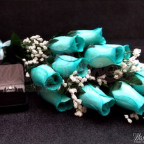 Baby Blue Dipped Wax Roses