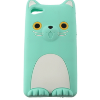 3D Cat Ear Blue Soft Silicone iPhone 4/4s Rubber Case