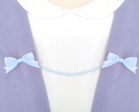 handmade blue bow sweater clips