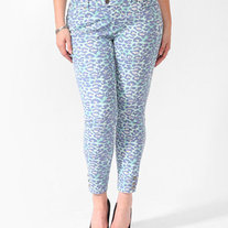Forever 21+ Leopard Skinny Jeans Sz 18