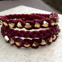 Wine Multi Facet Wrap Bracelet