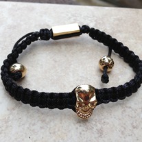 18k Plated Gold Skull Bracelet