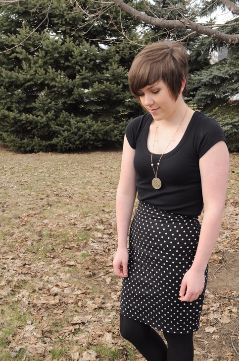 High-waisted Polka-dot Skirt