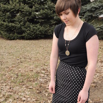 High-waisted Polka-dot Skirt