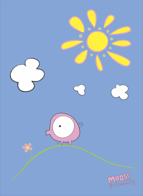 Pig On a Hill (blue shirt)