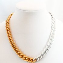 Silver and Gold Chunky Link Necklace
