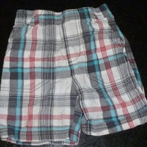 Gray/White/Red/Blue Plaid Shorts-Jumping Beans Size 2T