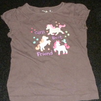 Brown Shirt With Horses says Girl's Best Friend-Jumping Beans Size 4T