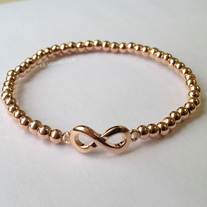 Infinity bracelet beaded- Rose Gold