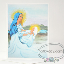  Handmade "The Birth" Blank Notecard, Art By Jacy Lee Pulford